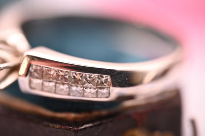 A Superb Vintage 18ct Diamond Engagement Ring Solitaire White Gold, Stunning 0.74 ct Diamond Size UK P, US 8. White Gold Promise Ring 18k