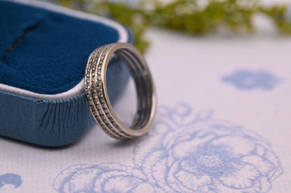 Vintage 18ct 750 Eternity Ring - Pave Real Diamonds White Gold Full Eternity Band / Stacking Ring, Unusual Wedding Band Size O / 7.5