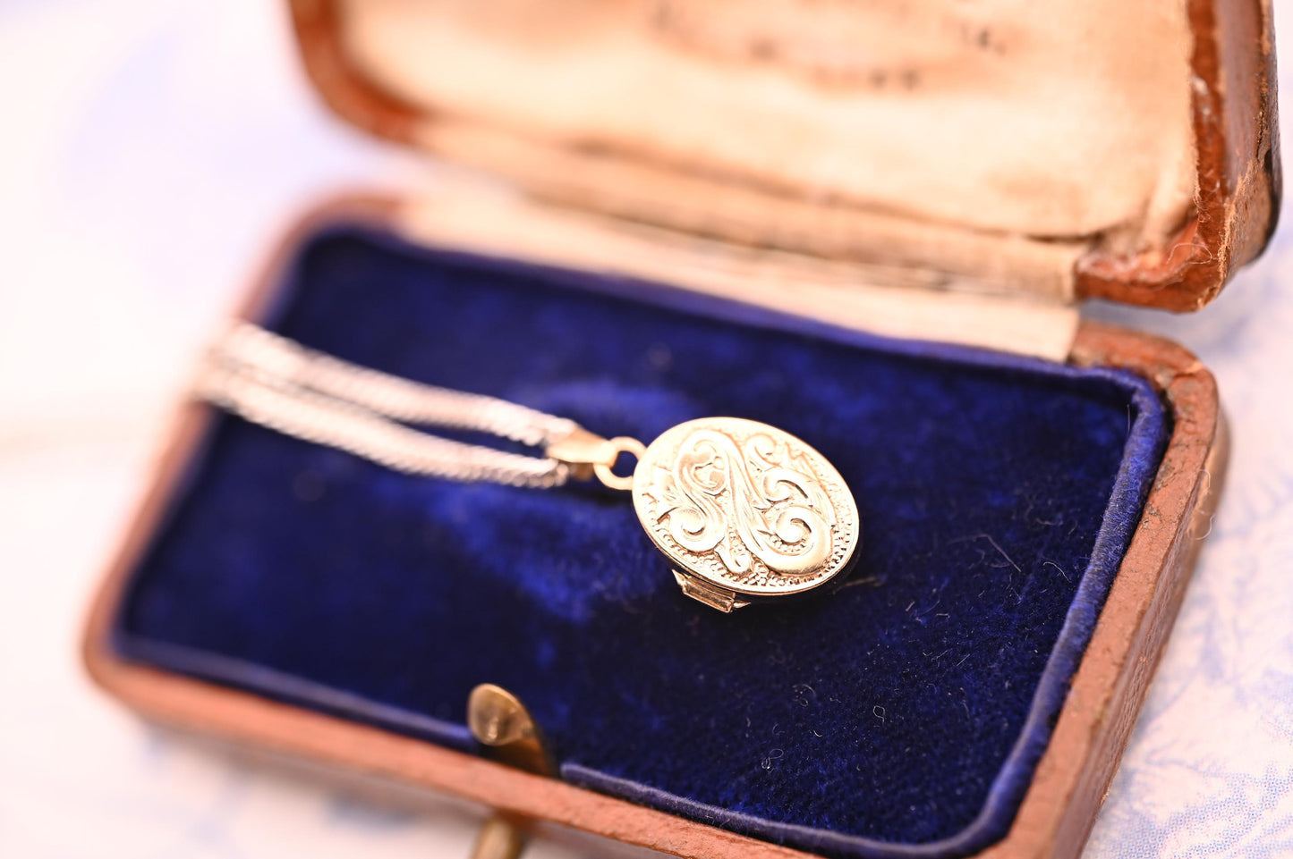 Vintage Mini Photo Locket 9ct Gold, Tiny Locket Oval Charm 9k