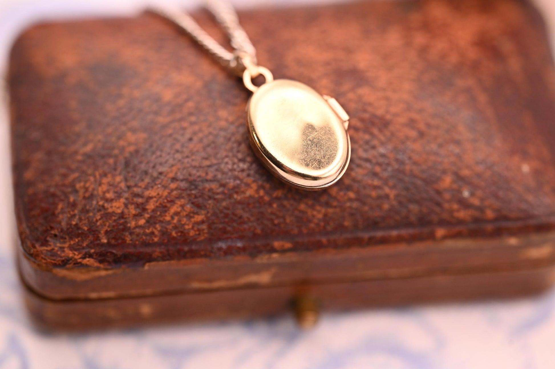 Vintage Mini Photo Locket 9ct Gold, Tiny Locket Oval Charm 9k