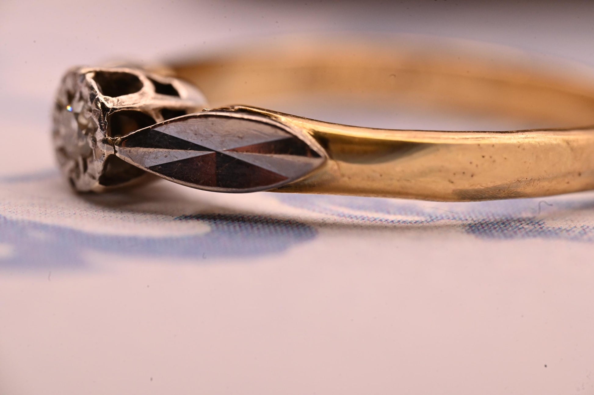 Genuine Art Deco 1920s Engagement Ring 18ct Gold and Platinum, Classic Solitaire Diamond Antique Ring