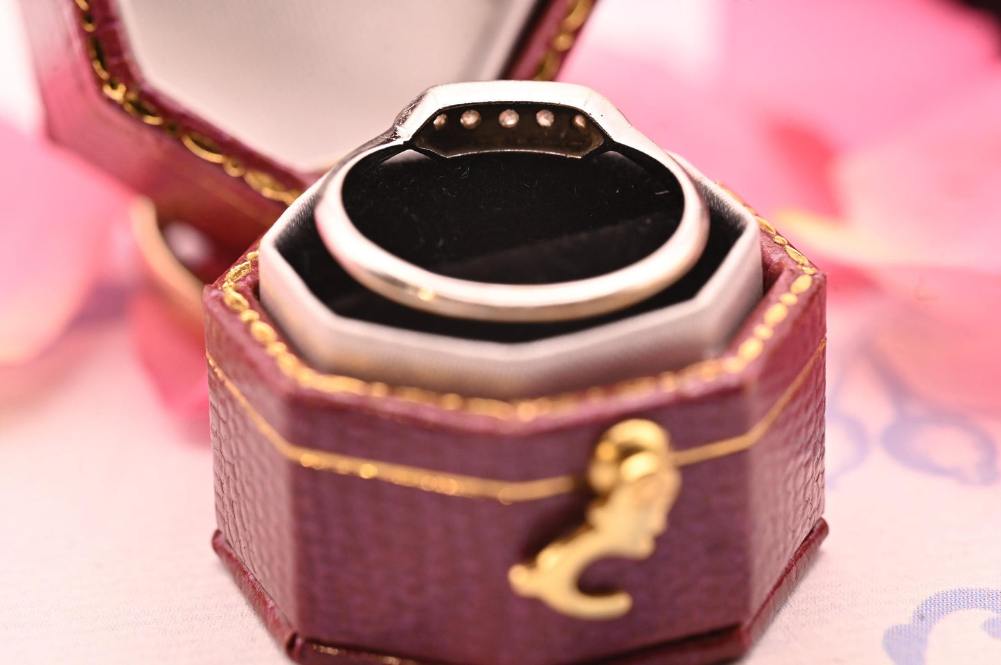 Genuine Art Deco 1920s White Gold and Platinum Diamond Ring, 18ct White Gold Antique Jewellery, Elegant Band, Jewelry for her, Stacking Ring