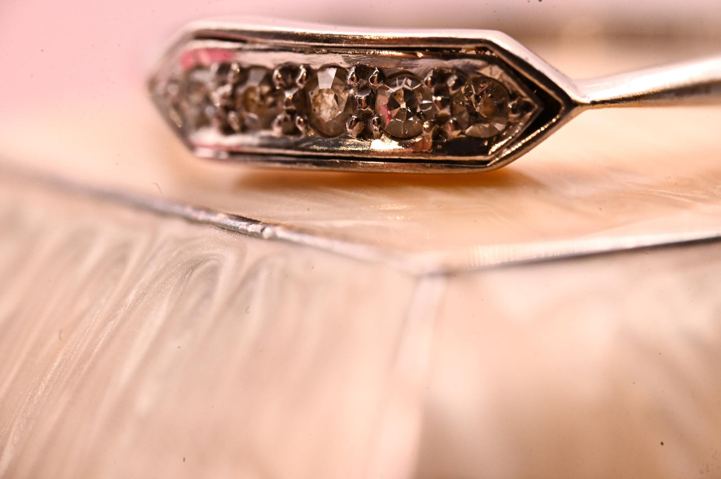 Genuine Art Deco 1920s White Gold and Platinum Diamond Ring, 18ct White Gold Antique Jewellery, Elegant Band, Jewelry for her, Stacking Ring