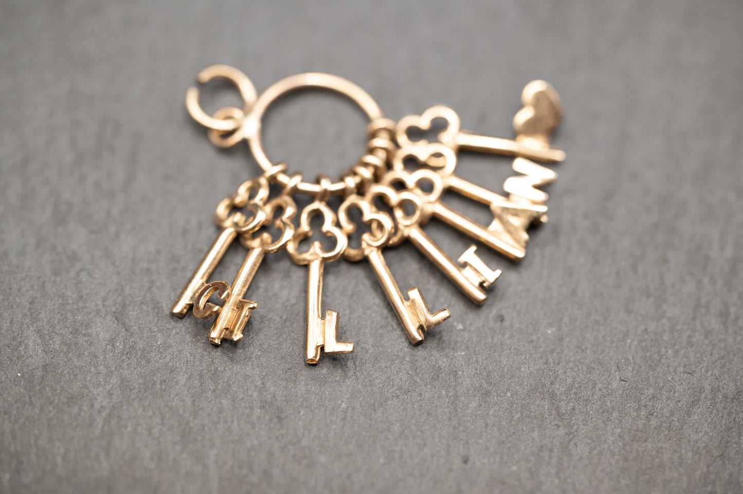 Vintage 9ct Gold Charm 'Gillian' Key Pendant Personalised
