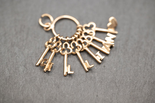 Vintage 9ct Gold Charm 'Gillian' Key Pendant Personalised