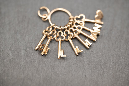 Vintage 9ct Gold Charm 'Gillian' Key Pendant Personalised