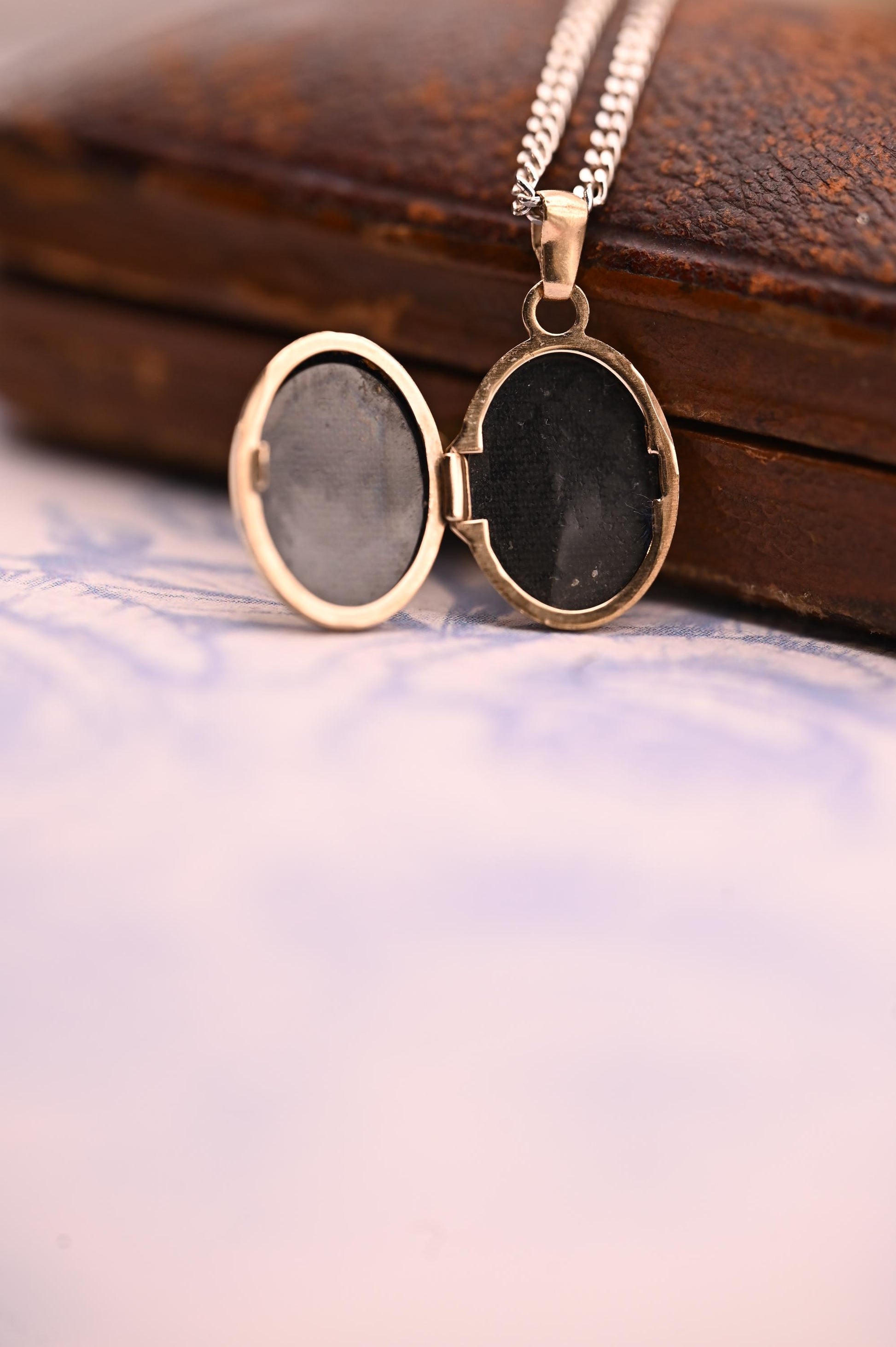 Vintage Mini Photo Locket 9ct Gold, Tiny Locket Oval Charm 9k