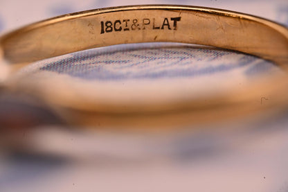 Genuine Art Deco 1920s Engagement Ring 18ct Gold and Platinum, Classic Solitaire Diamond Antique Ring