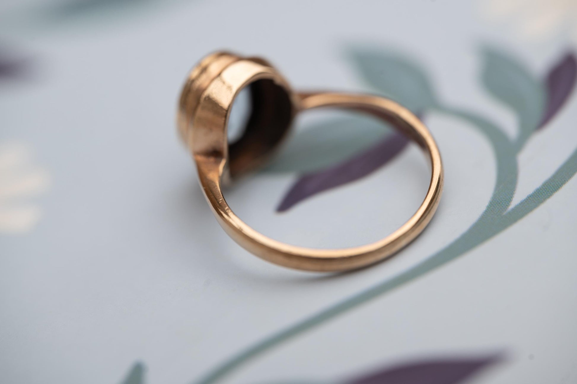 Genuine Art Deco Vintage Ring with Large Aquamarine Stone 9ct Gold Jewelry Statement Band US 6.5 /UK M