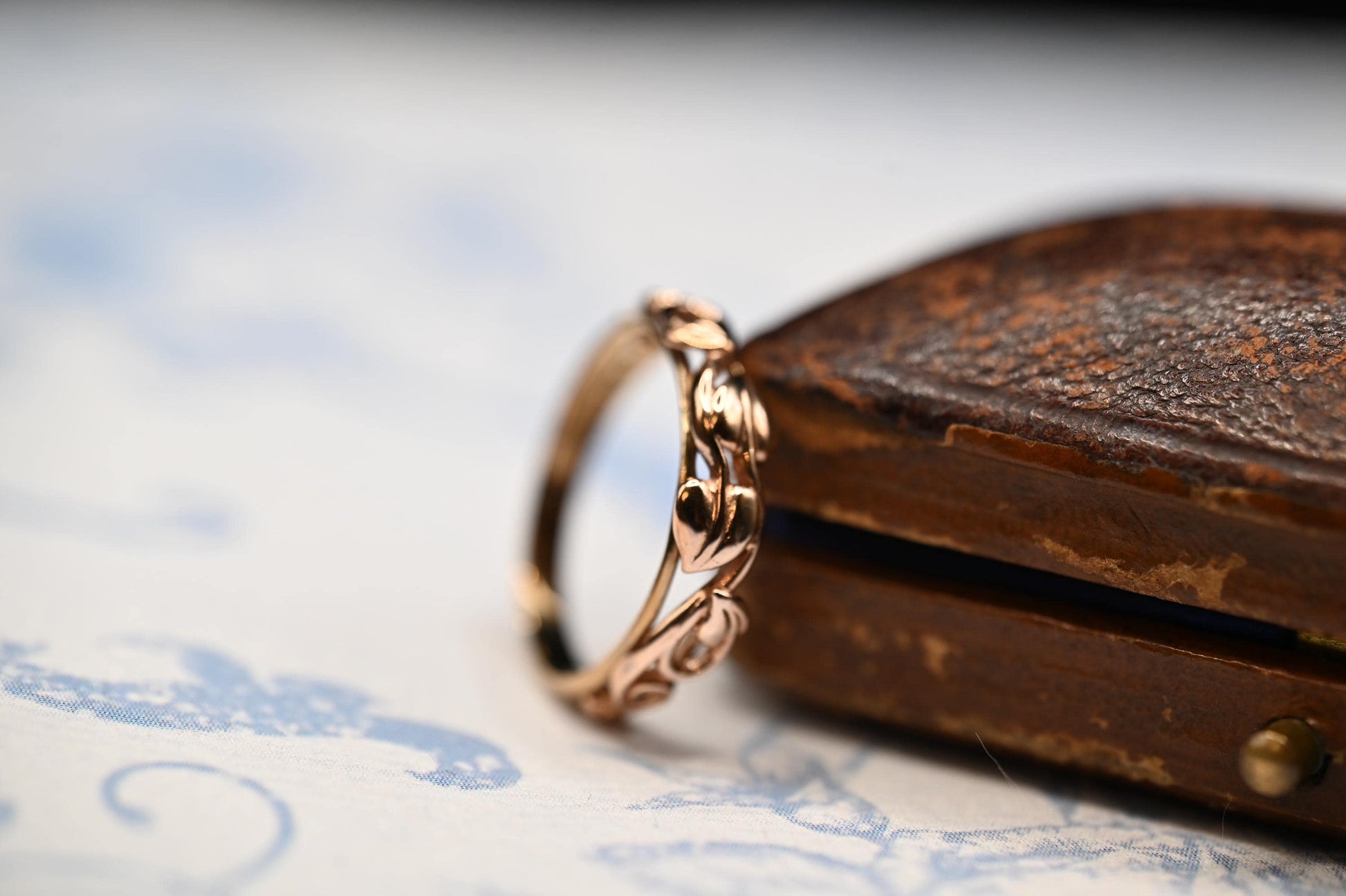 Vintage Clogau 9ct Gold Ring Tree of Life - Welsh Gold Celtic Jewelry - Tear Drop Floral Band UK Size P / US 8