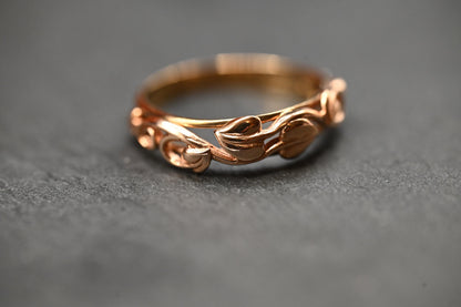 Vintage Clogau 9ct Gold Ring Tree of Life - Welsh Gold Celtic Jewelry - Tear Drop Floral Band UK Size P / US 8