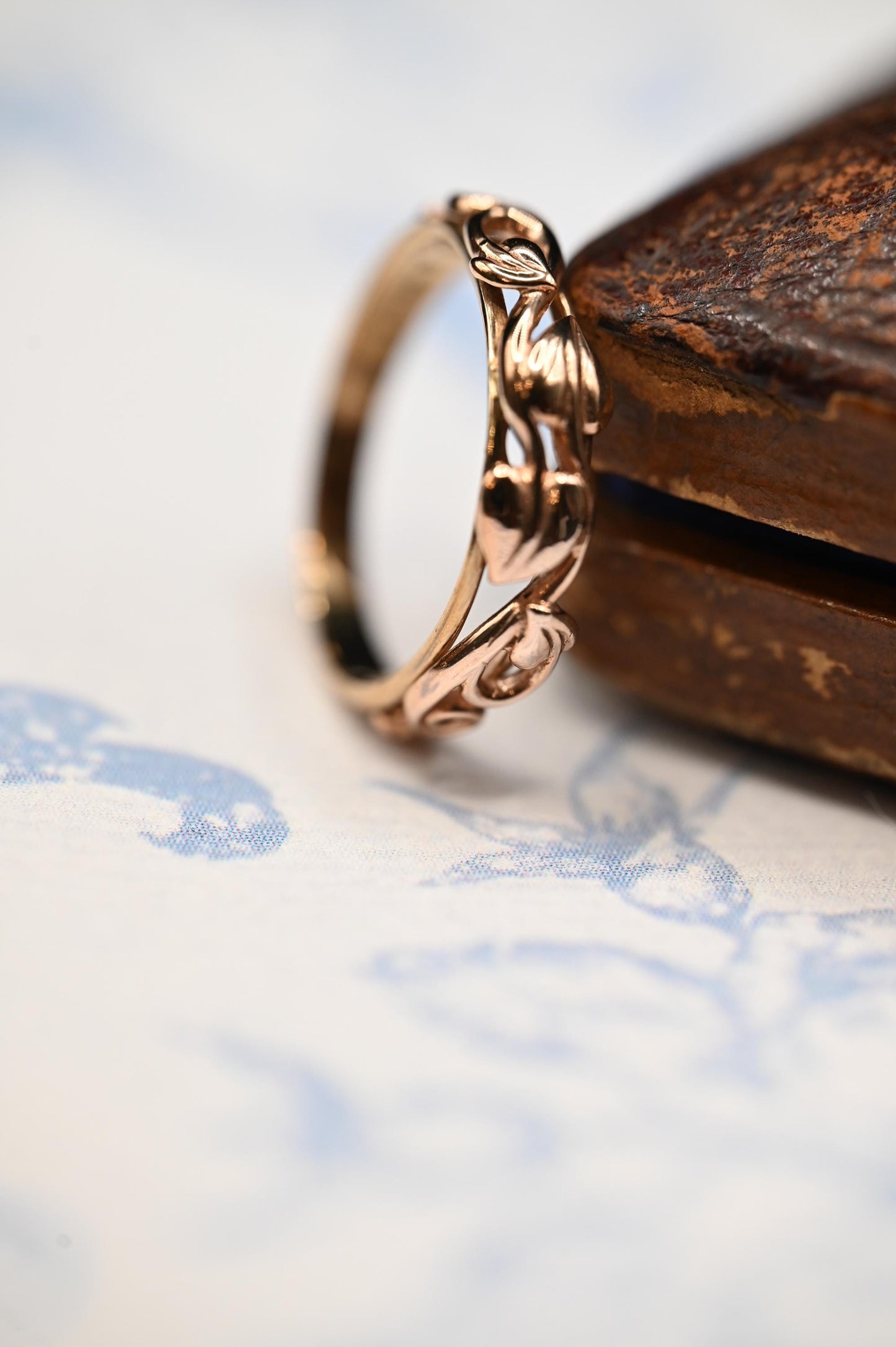 Vintage Clogau 9ct Gold Ring Tree of Life - Welsh Gold Celtic Jewelry - Tear Drop Floral Band UK Size P / US 8