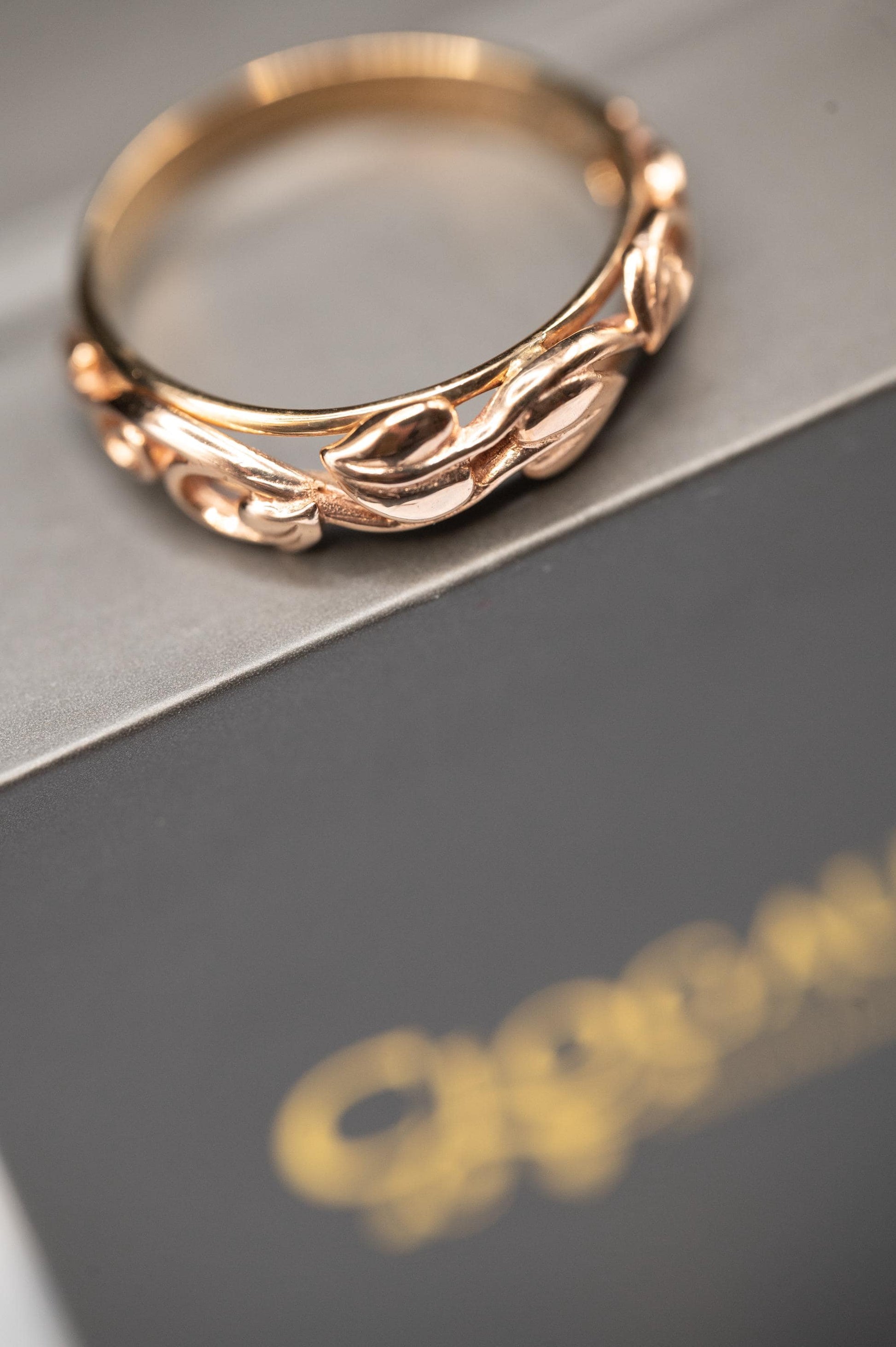 Vintage Clogau 9ct Gold Ring Tree of Life - Welsh Gold Celtic Jewelry - Tear Drop Floral Band UK Size P / US 8