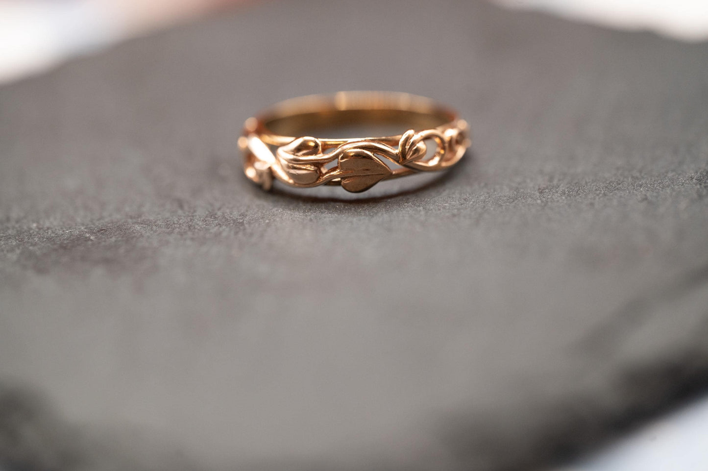 Vintage Clogau 9ct Gold Ring Tree of Life - Welsh Gold Celtic Jewelry - Tear Drop Floral Band UK Size P / US 8