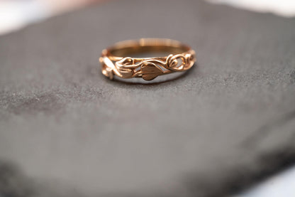 Vintage Clogau 9ct Gold Ring Tree of Life - Welsh Gold Celtic Jewelry - Tear Drop Floral Band UK Size P / US 8