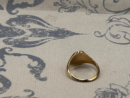 Vintage 14ct Solid Gold 'S' Initial Signet Ring - Dainty Signet Jewellery Size M / 6.5