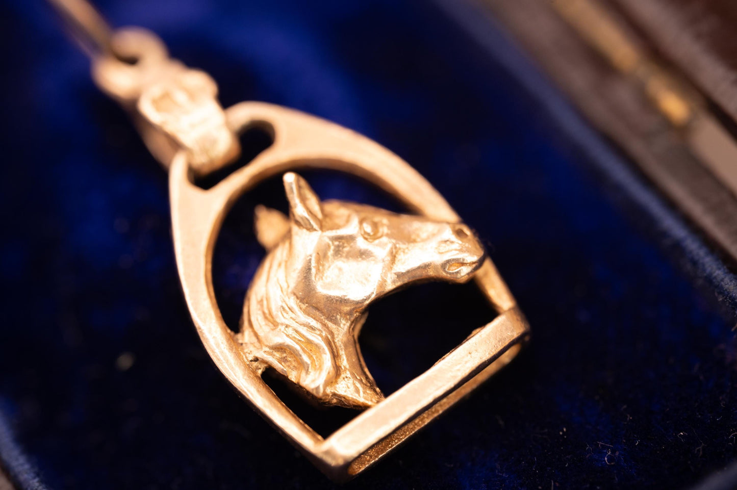 English Mid-Century Vintage 9ct Gold Horse Pendant - Equestrian Jewellery