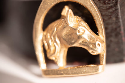 English Mid-Century Vintage 9ct Gold Horse Pendant - Equestrian Jewellery