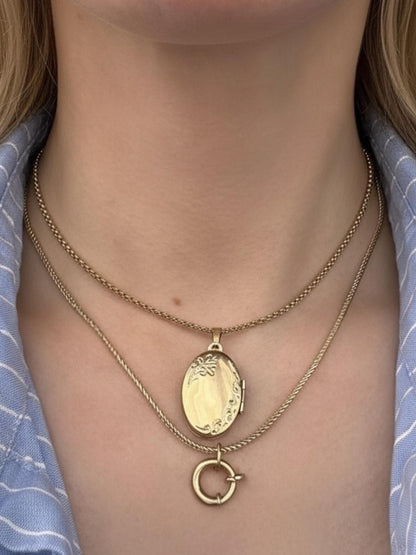 Pretty Vintage 9ct Gold Medium Locket | 3-4 Photo Jewelry, Unusual 1980's Locket Pendant 9k