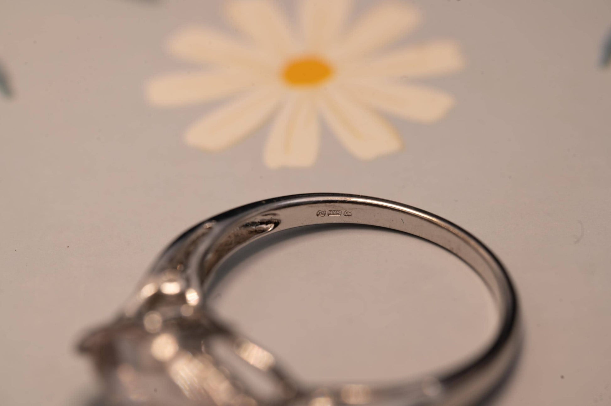 Vintage 9ct Gold Rose Quartz and Diamond Cocktail Ring, Marquise Cut Engagement Ring White Gold - England Assayed