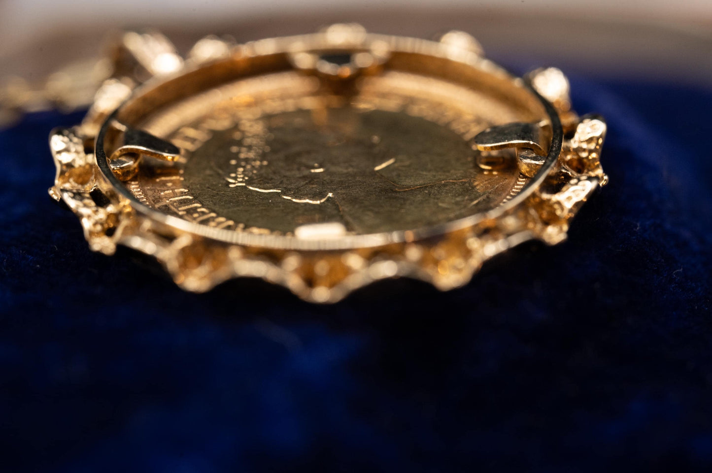 Vintage 1982 English Half Sovereign Coin Pendant with Chain 9ct Gold English Jewellery Heirloom