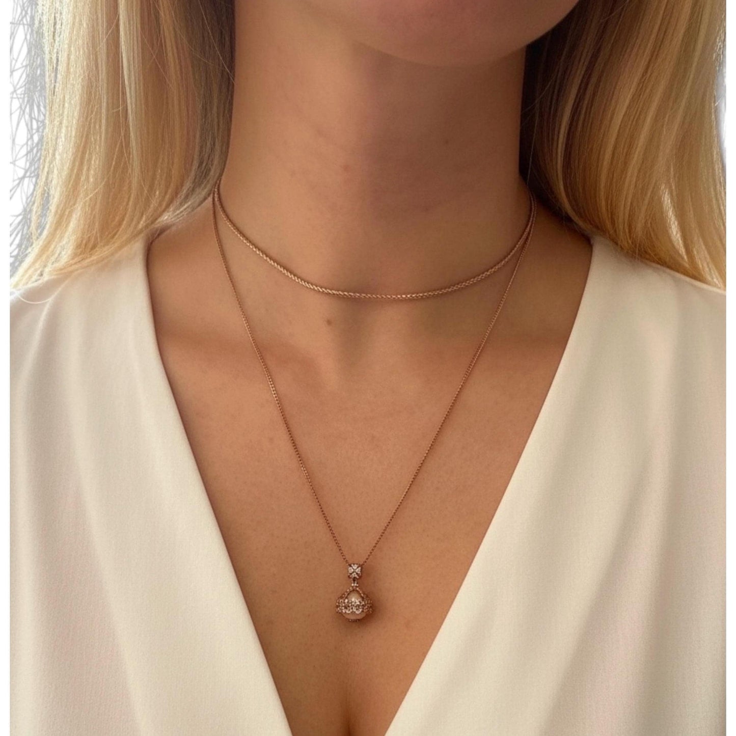 Vintage Clogau 9ct Gold Pearl and Diamond Crowned Pendant with Chain - Welsh Gold Heirloom Estate Jewelry