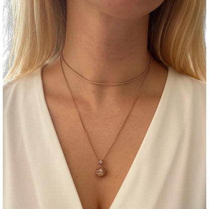 Vintage Clogau 9ct Gold Pearl and Diamond Crowned Pendant with Chain - Welsh Gold Heirloom Estate Jewelry