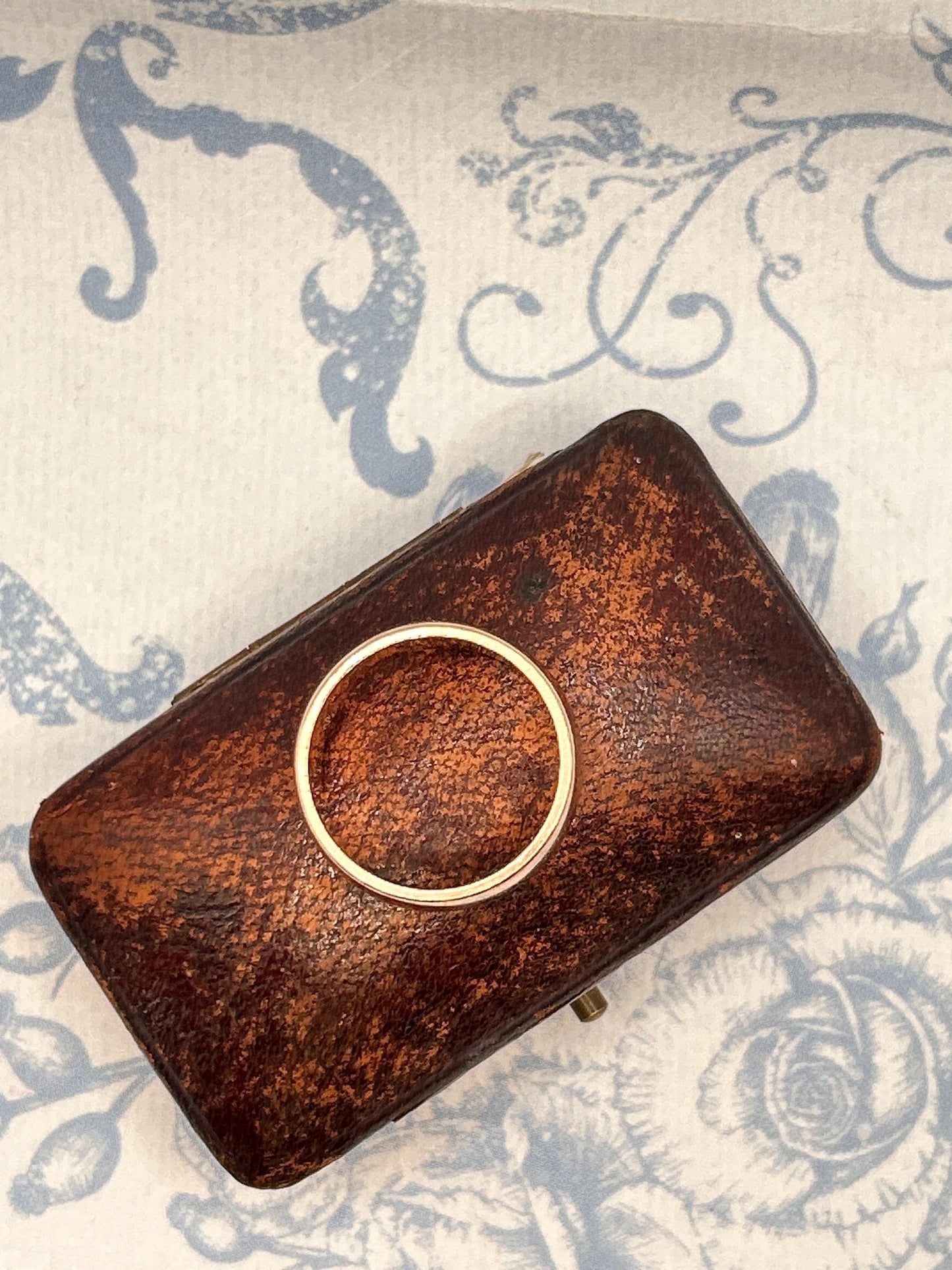 Edwardian Rose Gold 9ct Wide Wedding Band 7mm Wide / Antique Band England Old English Jewellery Size R - US 9