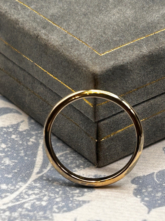 Clogau Cariad 9ct Gold Comfort Fit Wedding Band 2.3mm Slim D shape UK N US 7