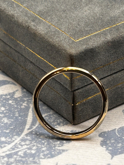 Clogau Cariad 9ct Gold Comfort Fit Wedding Band 2.3mm Slim D shape UK N US 7