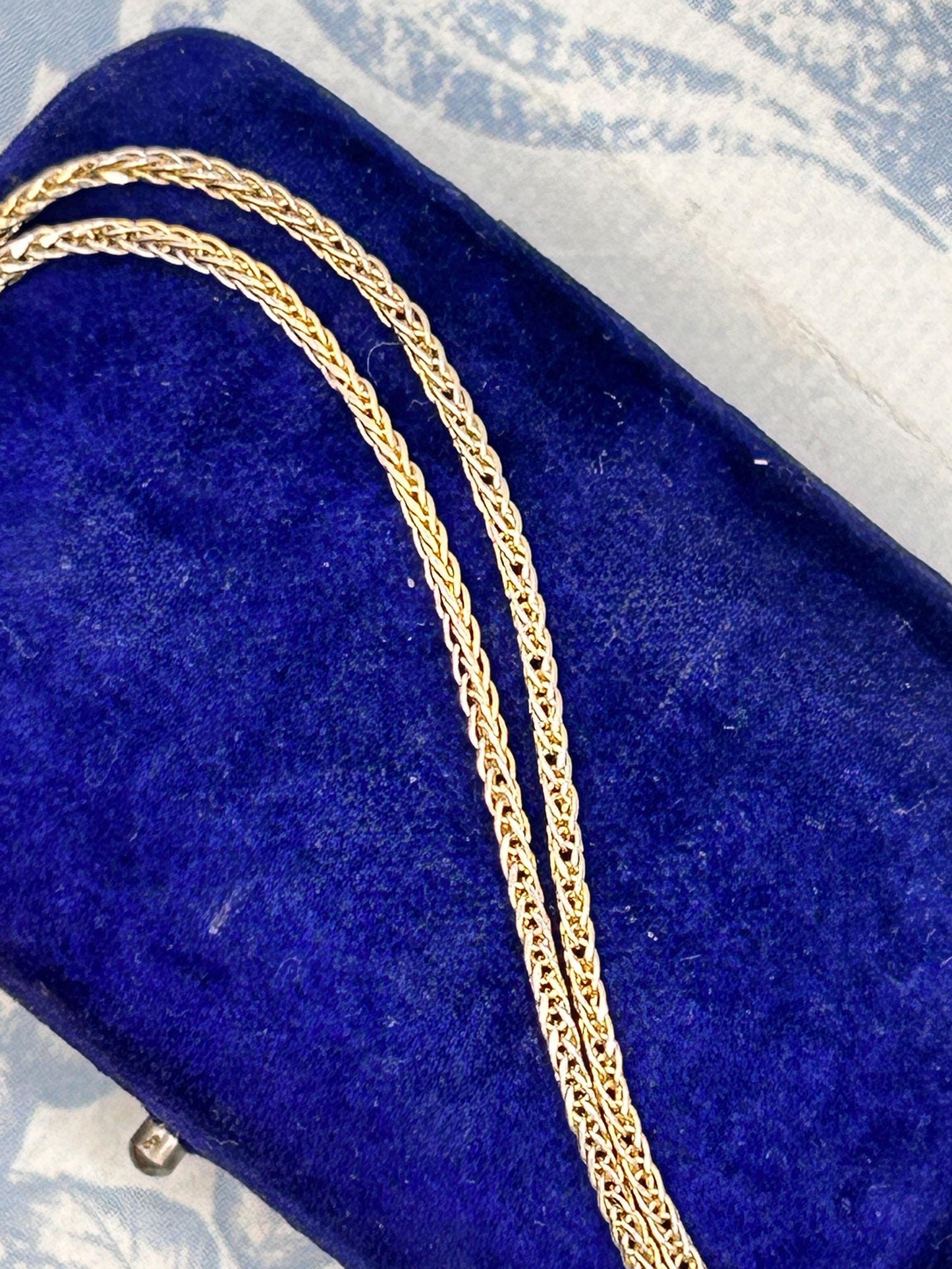 Vintage 18ct Gold Puffy Heart Pendant with Two-Toned Foxtail Chain