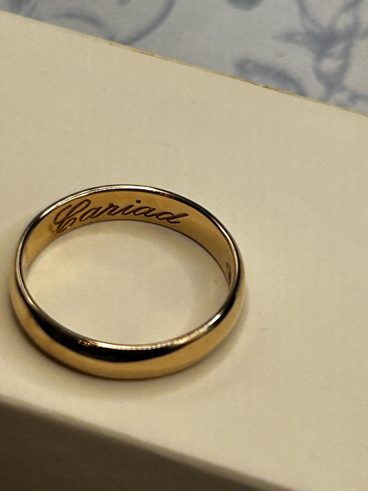 Pre-Loved Clogau Cariad 9ct Doughnut / Donut Gold Wedding Band 4.5mm Wide Size UK - S 1/2 / US- 9.5 Welsh Gold