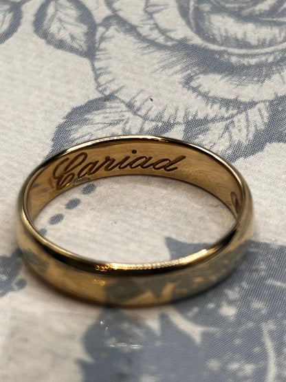 Pre-Loved Clogau Cariad 9ct Doughnut / Donut Gold Wedding Band 4.5mm Wide Size UK - S 1/2 / US- 9.5 Welsh Gold