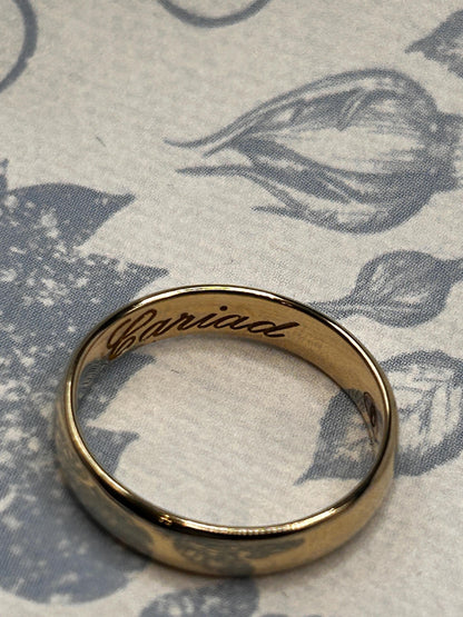 Pre-Loved Clogau Cariad 9ct Doughnut / Donut Gold Wedding Band 4.5mm Wide Size UK - S 1/2 / US- 9.5 Welsh Gold