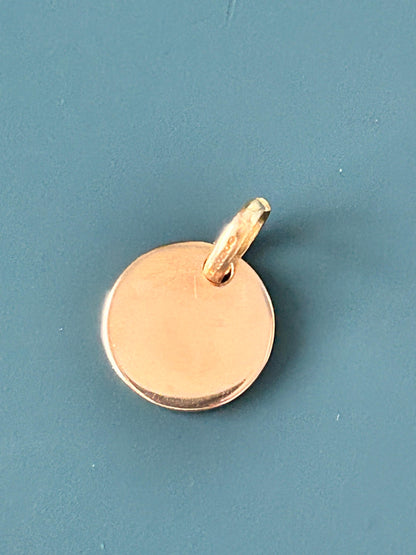 Links of London 18ct Gold Disk Charm Pendant - Rosy Gold Solid Heavy Charm