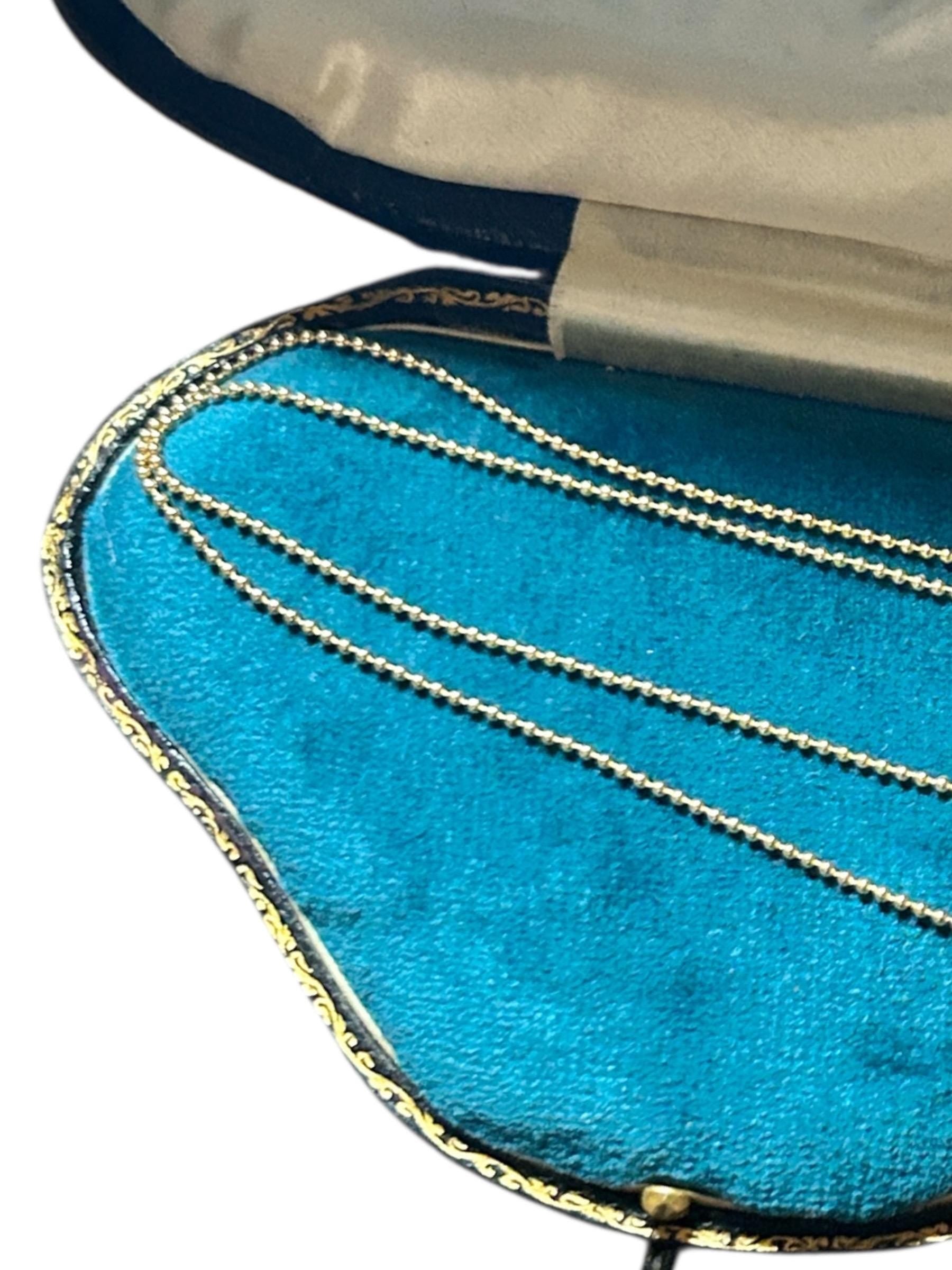 Vintage 18ct beaded chain 18" - Fine Chain for Pendant 18k Yellow Gold Fancy Chain