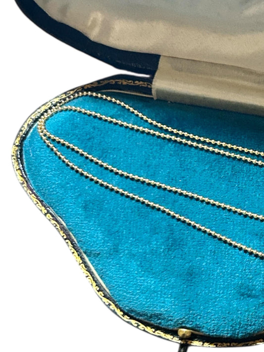 Vintage 18ct beaded chain 18" - Fine Chain for Pendant 18k Yellow Gold Fancy Chain