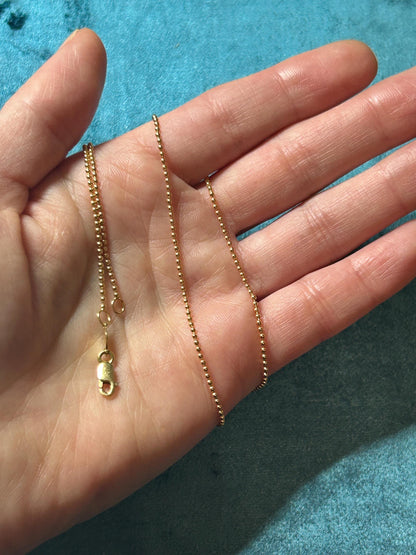 Vintage 18ct beaded chain 18" - Fine Chain for Pendant 18k Yellow Gold Fancy Chain