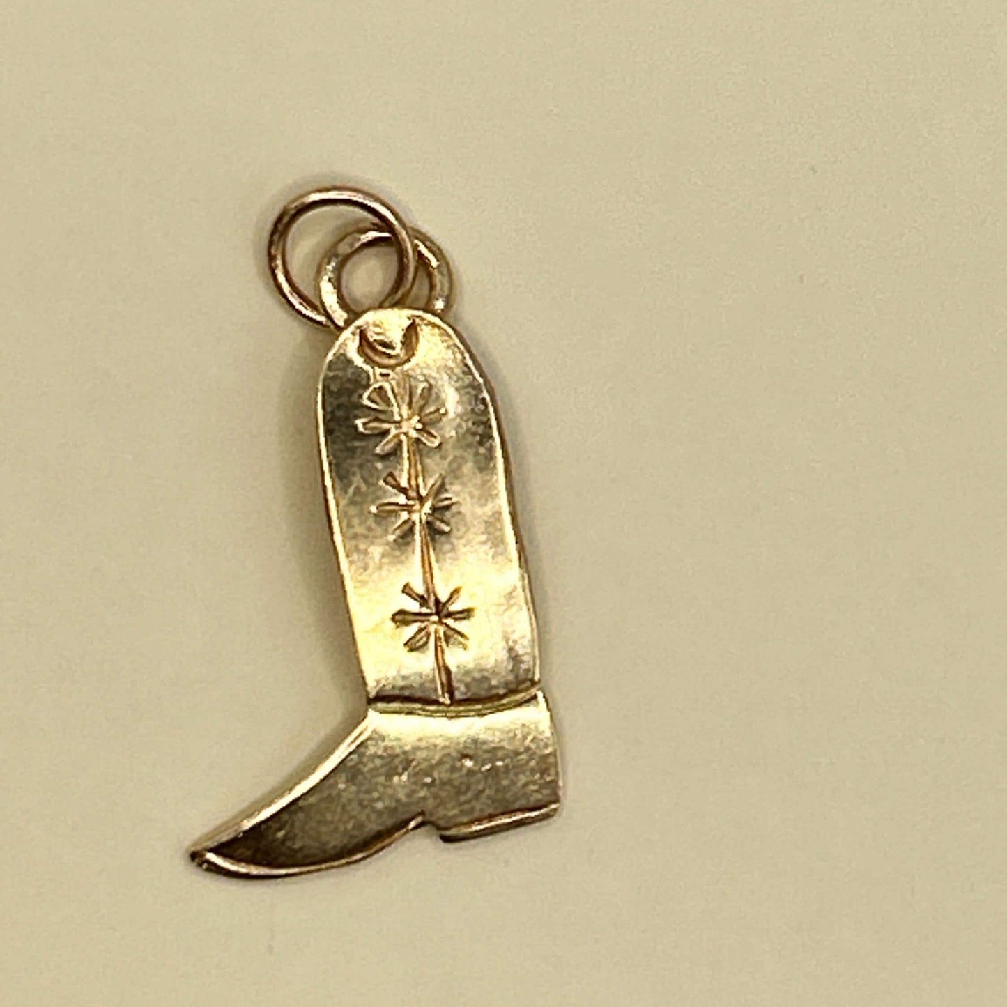 Vintage 14ct Gold Cowboy Boot Charm - Novelty 14k American Charm Mid Century