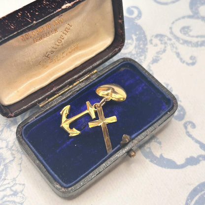 Vintage Georg Jensen 9ct Gold Faith, Hope & Charity Charm
