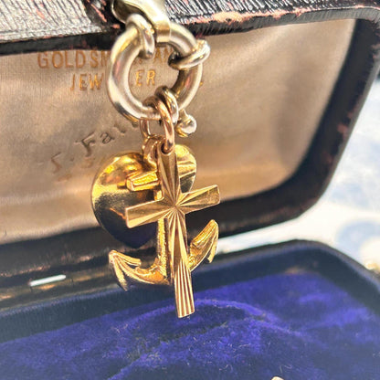 Vintage Georg Jensen 9ct Gold Faith, Hope & Charity Charm