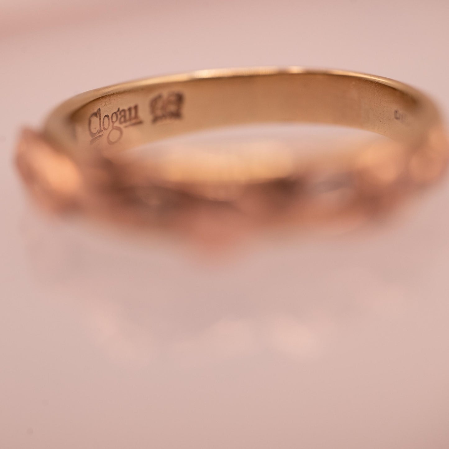 Clogau Tree of Life Band with Rose and Yellow Gold and Diamonds UK Size M 1/2 US: 6.5