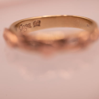 Clogau Tree of Life Band with Rose and Yellow Gold and Diamonds UK Size M 1/2 US: 6.5