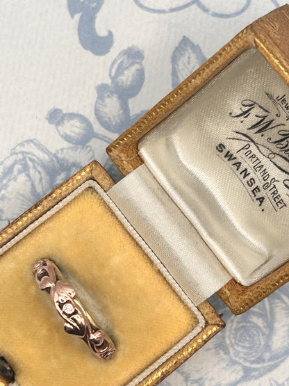 Clogau Tree of Life Band with Rose and Yellow Gold and Diamonds UK Size M 1/2 US: 6.5