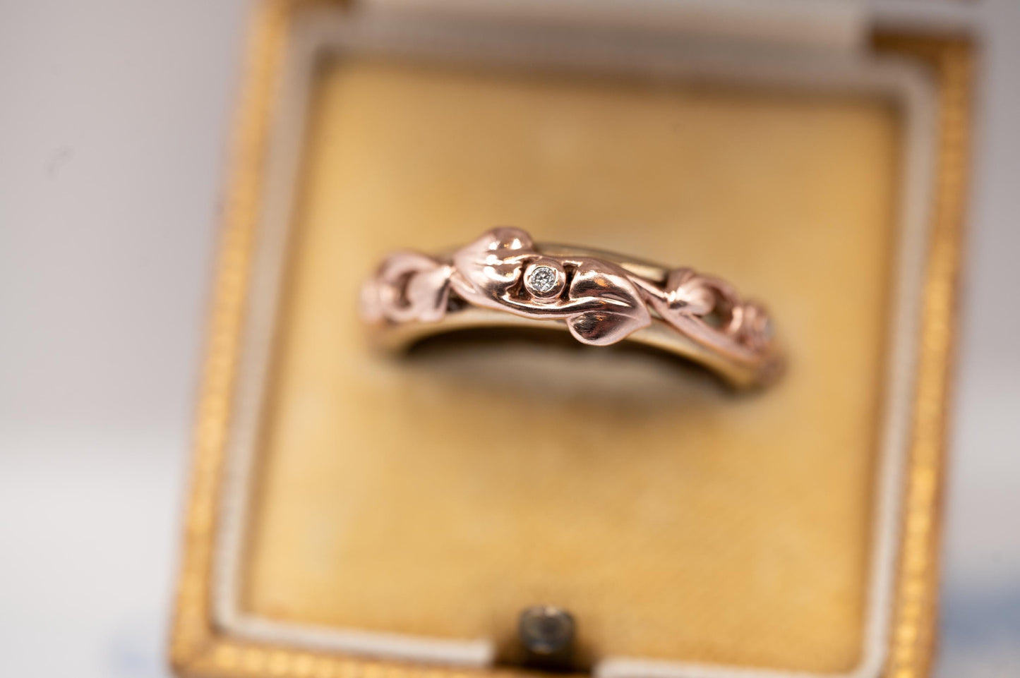 Clogau Tree of Life Band with Rose and Yellow Gold and Diamonds UK Size M 1/2 US: 6.5