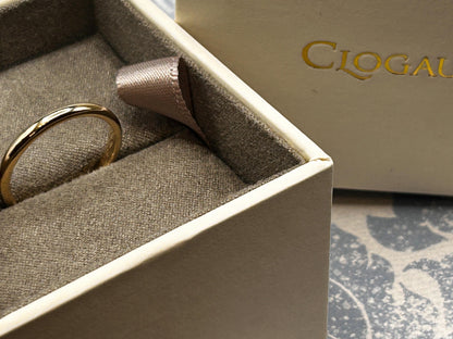 Clogau Cariad 9ct Gold Comfort Fit Wedding Band 2.3mm Slim D shape UK N US 7