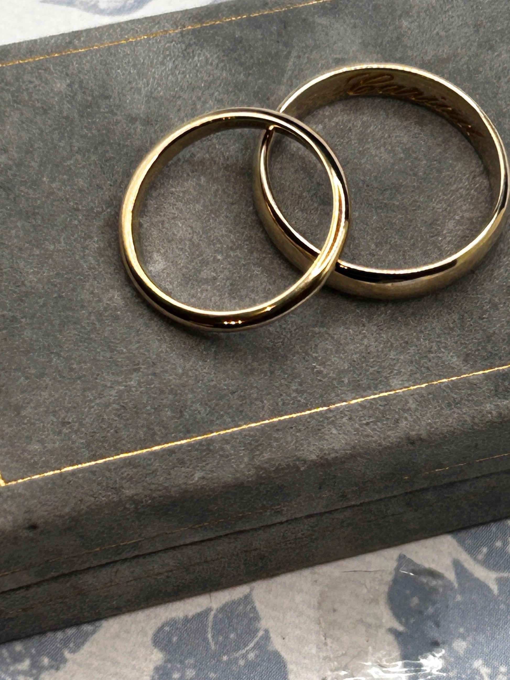 Clogau Cariad 9ct Gold Comfort Fit Wedding Band 2.3mm Slim D shape UK N US 7