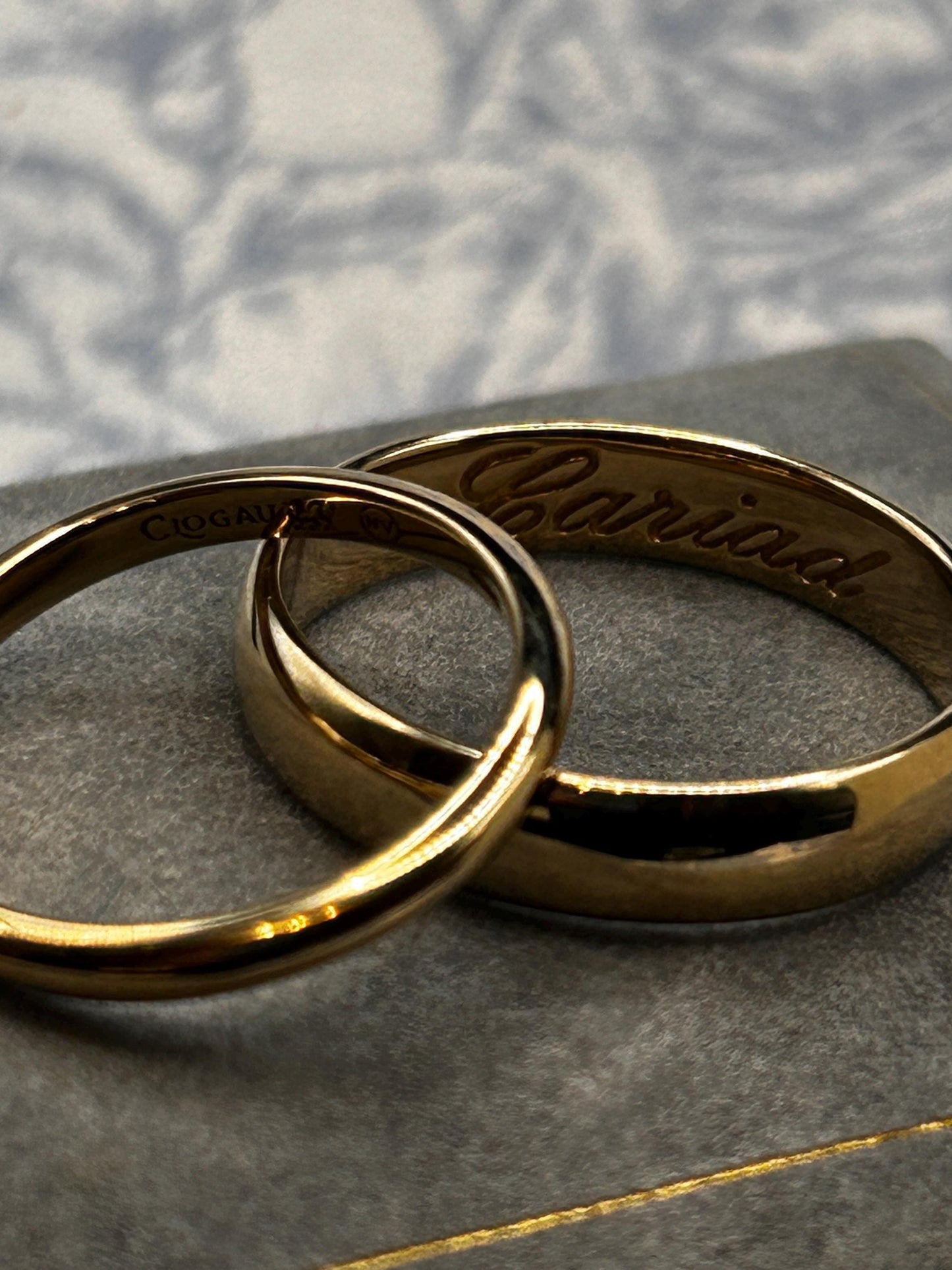 Pre-Loved Clogau Cariad 9ct Doughnut / Donut Gold Wedding Band 4.5mm Wide Size UK - S 1/2 / US- 9.5 Welsh Gold