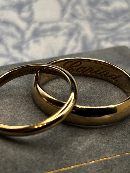 Pre-Loved Clogau Cariad 9ct Doughnut / Donut Gold Wedding Band 4.5mm Wide Size UK - S 1/2 / US- 9.5 Welsh Gold