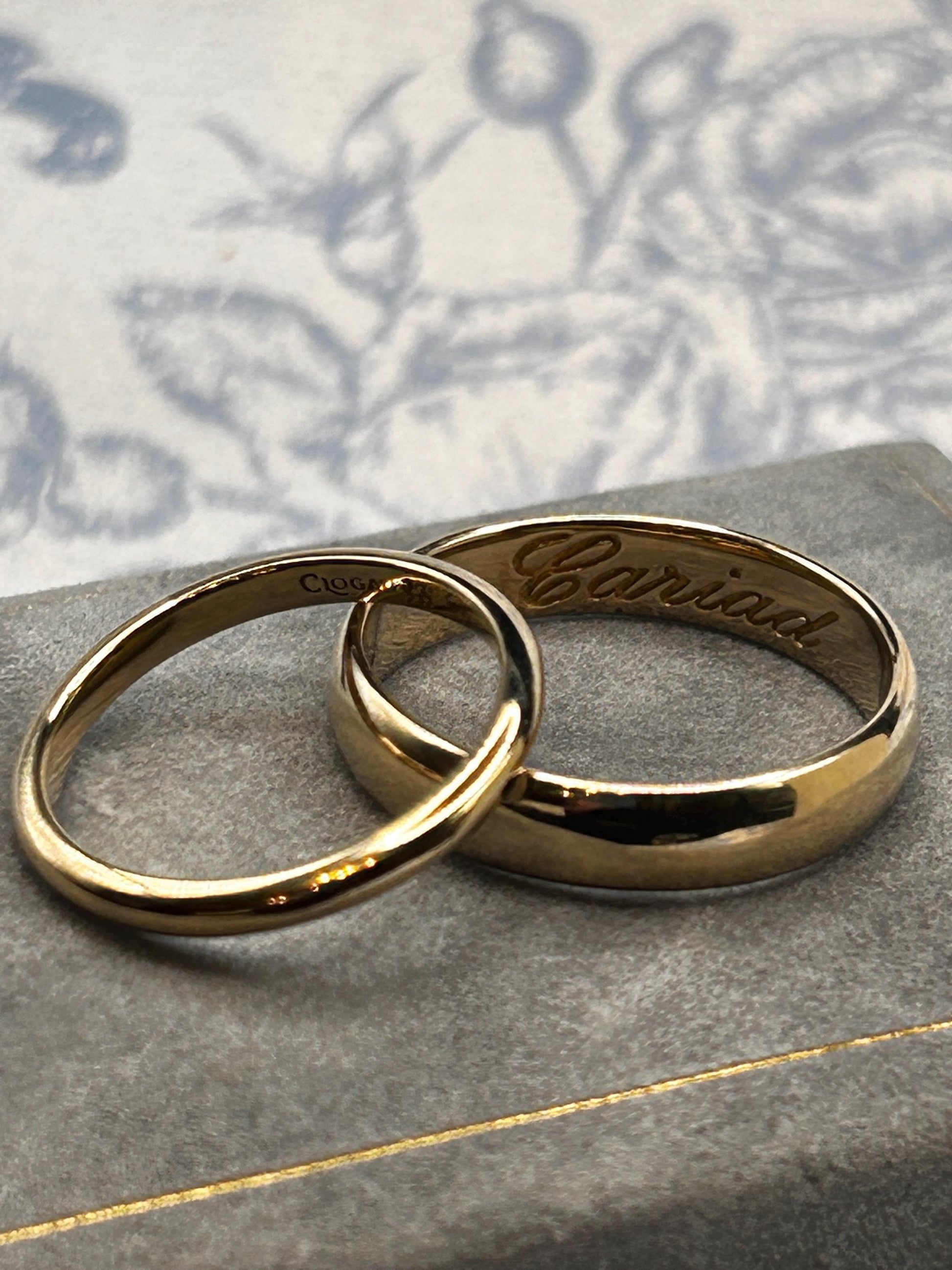 Pre-Loved Clogau Cariad 9ct Doughnut / Donut Gold Wedding Band 4.5mm Wide Size UK - S 1/2 / US- 9.5 Welsh Gold